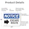 Signmission Escape Route (Right Arrow), 24 in W x Rectangle, Aluminum OS-2PACK-NS-A-1824-L-12138 - alternate 3